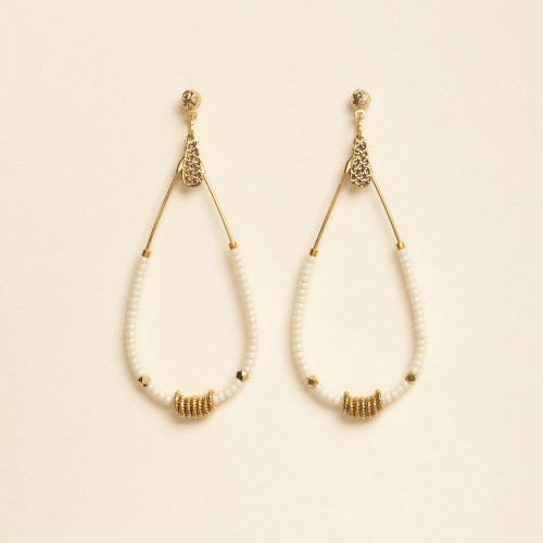 Boucles d'oreilles Edda blanc