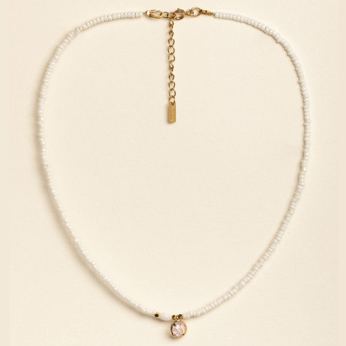 Collier Eliz rose clair