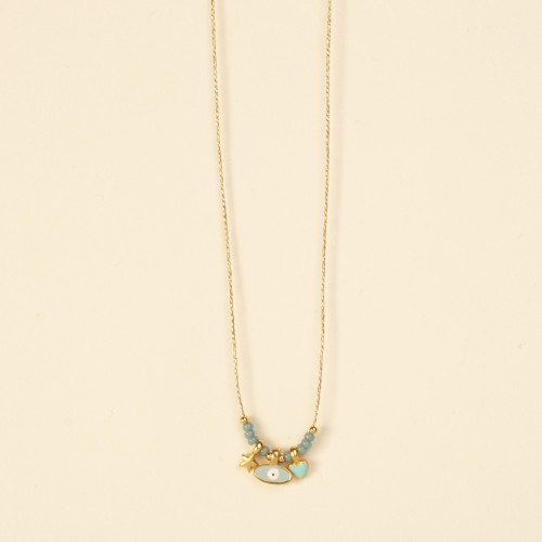 Collier Mell bleu clair