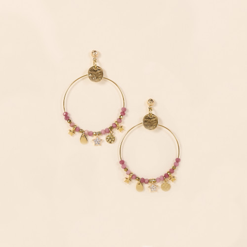 Boucles d'oreilles Arlo rose