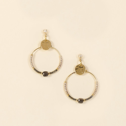 Boucles d'oreilles Aube gris