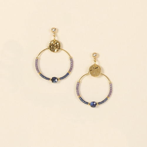 Boucles d'oreilles Aube bleu