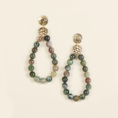 Boucles d'oreilles Axel verte