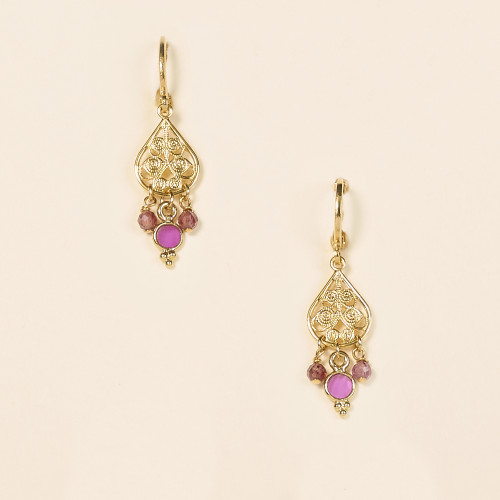 Boucles d'oreilles Azia rose
