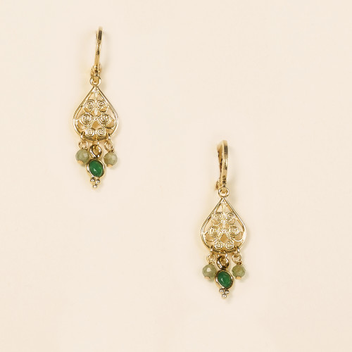 Boucles d'oreilles Azia vert