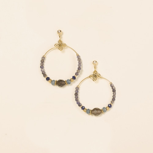 Boucles d'oreilles Bell violet