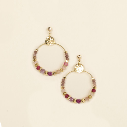 Boucles d'oreilles Bora rose