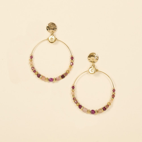 Boucles d'oreilles Boye rose