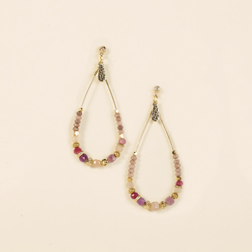 Boucles d'oreilles Bria rose