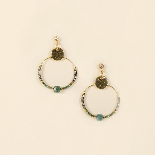 Boucles d'oreilles Aube vert