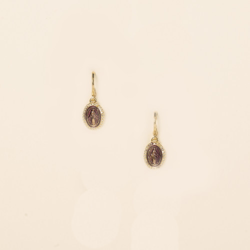 Boucles d'oreilles Léon violet
