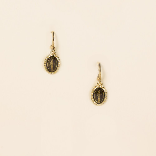 Boucles d'oreilles Léon noir