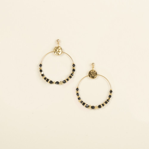 Boucles d'oreilles Mars noir