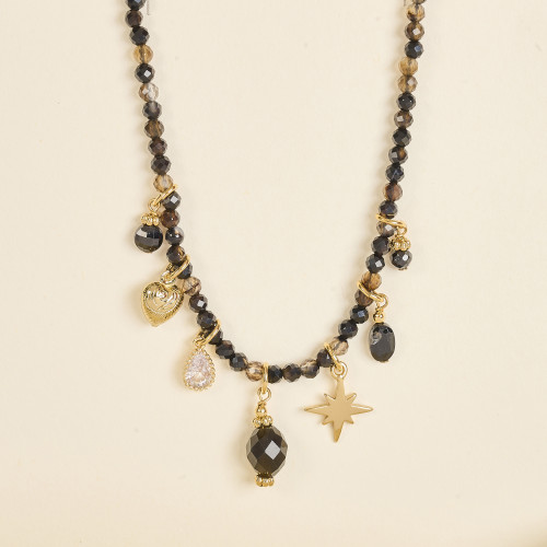 Collier Nino 3mm agate multi