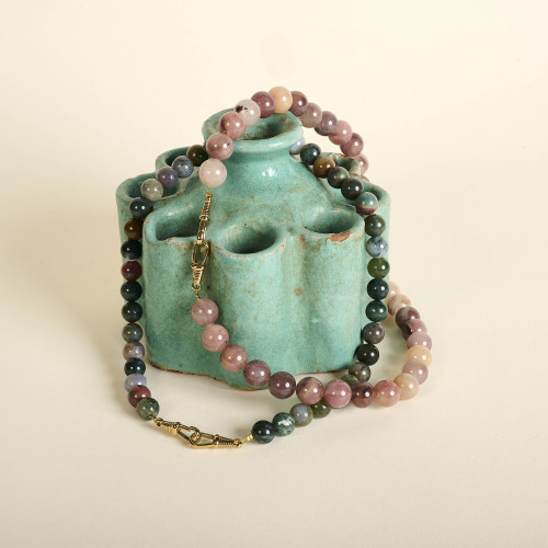 Colliers Boqi vert et rose