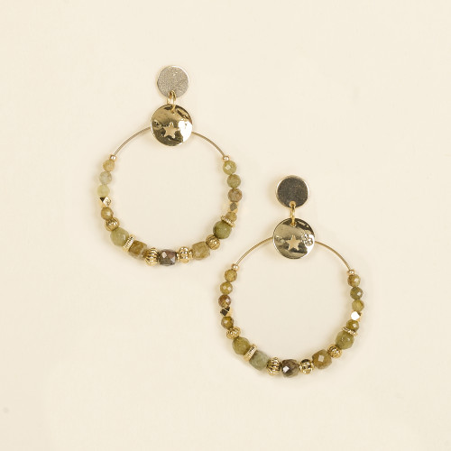 Boucles d'oreilles Arty kaki