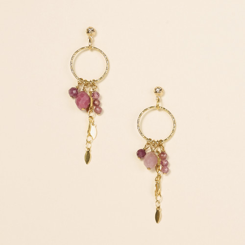 Boucles d'oreilles Baia rose