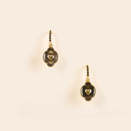Boucles d'oreilles Iker noir