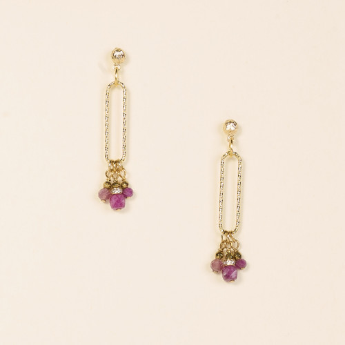 Boucle d'oreilles Cris rose