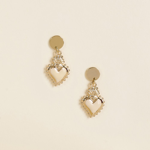 Boucles d'oreilles Isha beige
