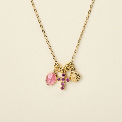 Collier Honi fuchsia