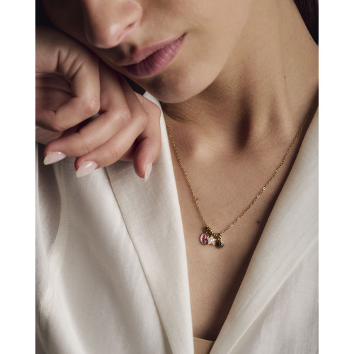 Collier Honi rose foncé