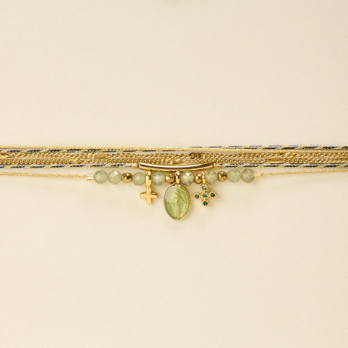 Bracelet Lara grenat vert