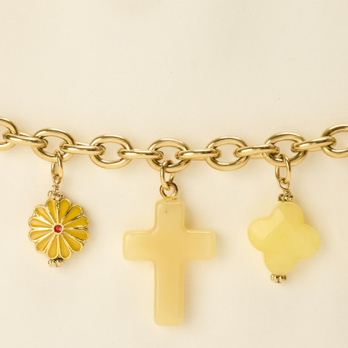 Bracelet Javi jaune et blanc