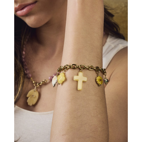 Bracelet Javi jaune et blanc