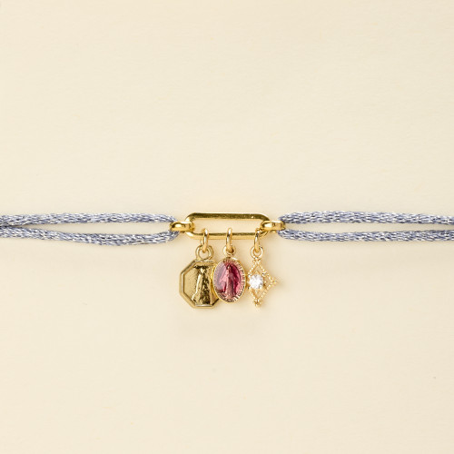 Bracelet Indi jean et bordeaux