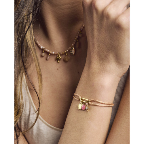 Bracelet Indi saumon et...