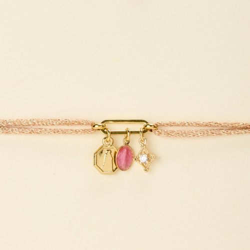Bracelet Indi saumon et...