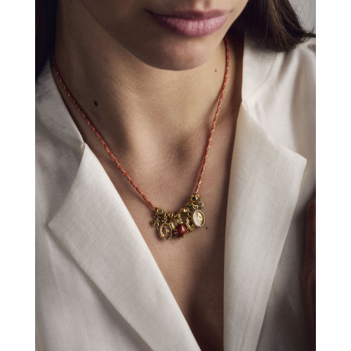 Collier Izak corail