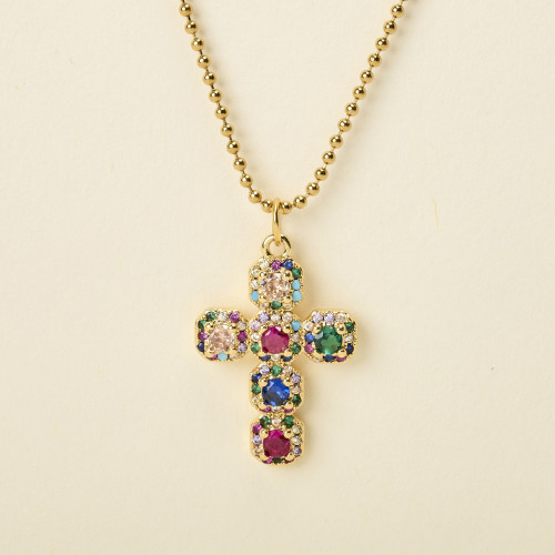 Collier Lori croix multicolore