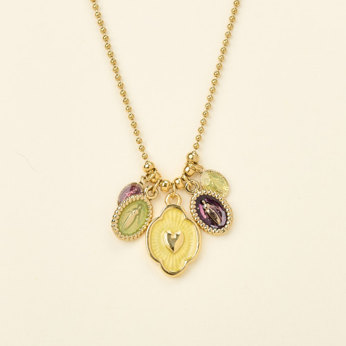 Collier Jack jaune bordeaux