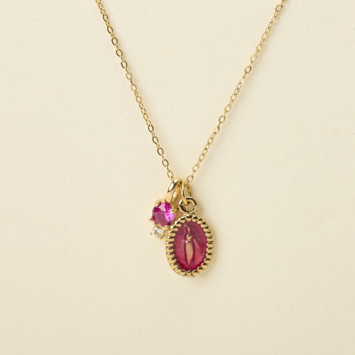 Collier Jadi fushia
