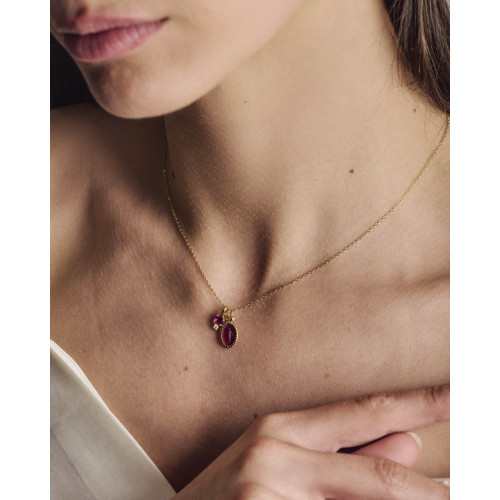 Collier Jadi fushia