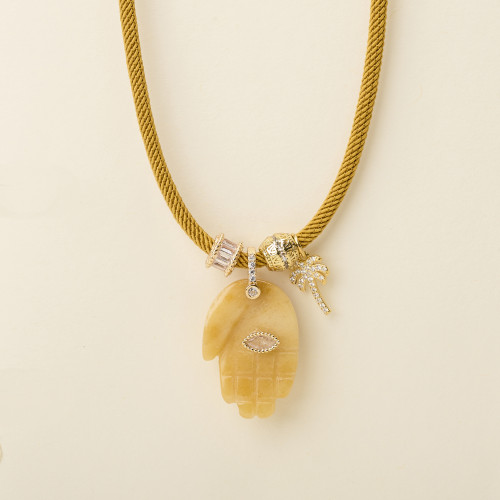 Collier Akia moutarde