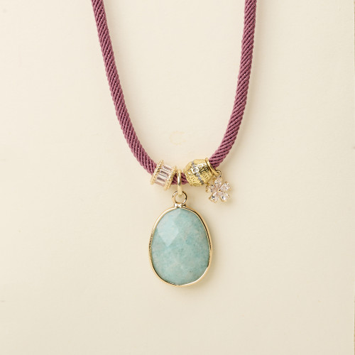 Collier Akia lie de vin