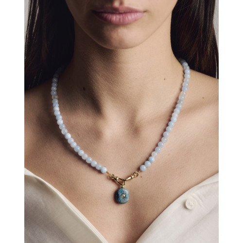 Collier Alba agate bleu...
