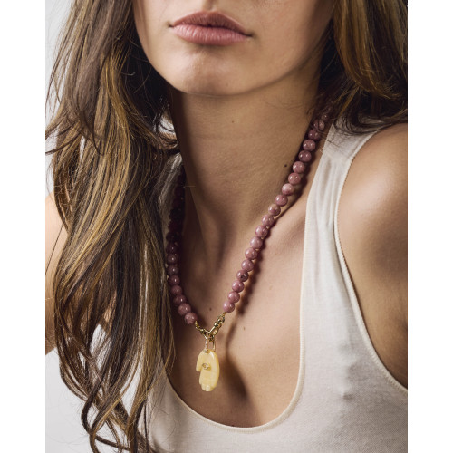 Collier Alba rhodonite main...