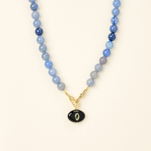 Collier Alba agate bleue...