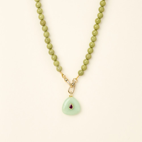 Collier Alba agate verte...