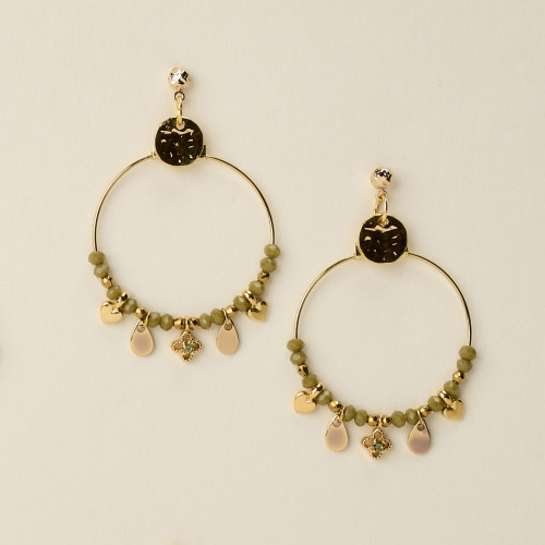 Boucle d'oreilles Arlo kaki