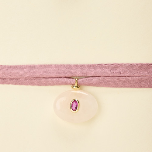 Bracelet Clac quartz rose