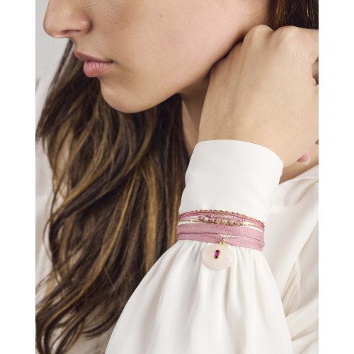 Bracelet Clac quartz rose