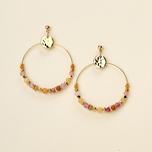 Boucle d'oreilles Boye rose...