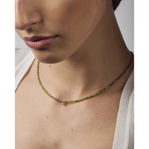 Collier Bina zircon vert