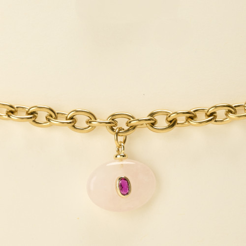 Bracelet Clic quartz rose