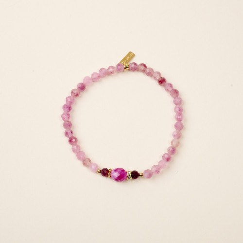 Bracelet Bell tourmaline rose